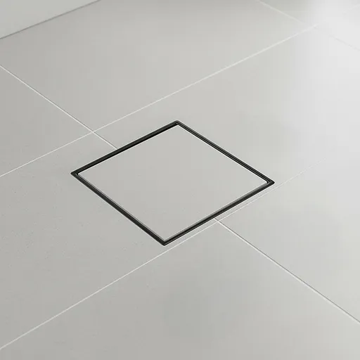 Tile Shower Drain – 15x15cm Black Tile Insert