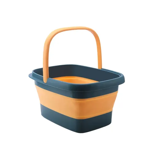 Folding Foot Spa Pedicure Bath Massage Tub Bucket Feet Basin Therapy Luxury - Blue