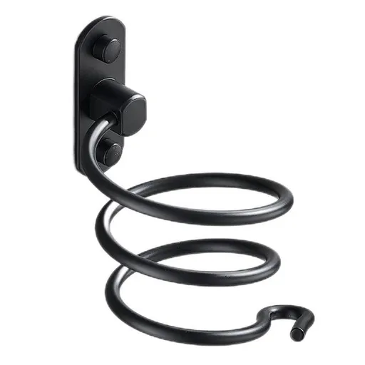 Wall Mounted Hair Dryer Holder and Organizer Easy to Install Space Saving Solution for Bedroom and Bathroom Ideal forBlack