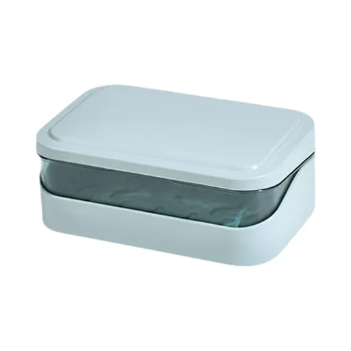 Soap Dish with Lid, Drainage Tray Holder, Dustproof Soap Container, Features Removable Cover and Ventilated Base, For Kitchen Bathroom Shower Sink Bathtub