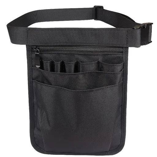 Nurse Utility Organizer Belt Fanny Pack Hip Bag Waist Pack Pouch Case for Medical Scissors Care Kit Tool (Black)
