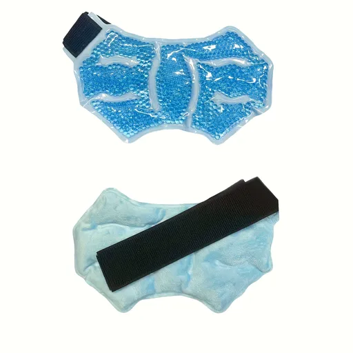 1pc Ankle/Sport Foot Ice Wrap, Hot Cold Ice Gel Pack with Adjustable Brace for Ankle, Knee, Arm, Bow, Leg, Microwaveable, Freezable and Reusable Blue