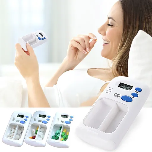 Electronic Timed Pill Dispensers, Pill Bottle Timer Cap, Portable Daily Pill Box Reminder For Travel Office Home Use