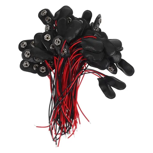 Battery Clip Connectors 9V Black Plastic Metal for Battery Connection 50Pcs