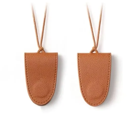 2pcs Glasses Case Portable Travel Sunglass Case with Lanyard Eyeglass Pouch Bag Sunglass Holder for Purse For Women Men (brown)