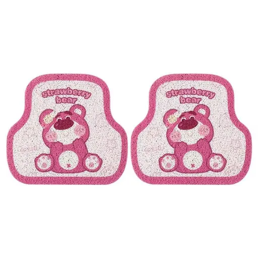 Cartoon Bear Car Floor Mats PVC Universal Non Slip Sitting pink bear rear 2