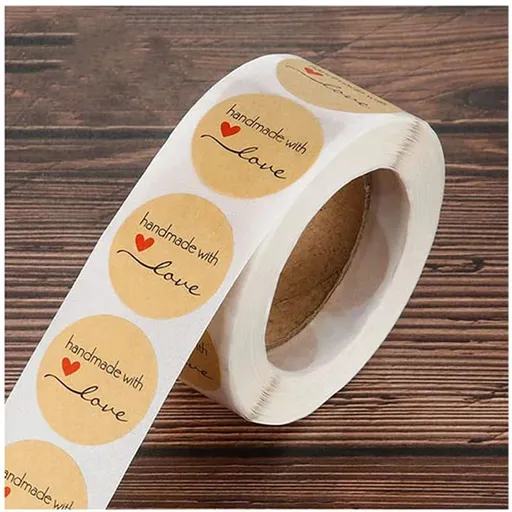 Jam and Jelly Jar Labels, Canning Labels for Mason Jars and More Thank You Red Heart Baking(1.5" Round 500/roll)