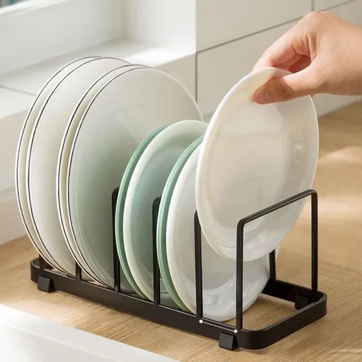 Iron Drain Rack for Kitchen Counter - Plate Drying and Storage Organizer - Sturdy Waterproof Dish Drying Shelf for Home Kitchen Bathroom - 9.44x3.93x3.93 inch Single Pack