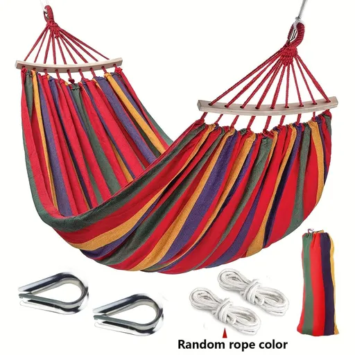 Outdoor Camping Hammock Portable Travel Swing Balance Hammock for Beach Hiking Backyard Relax Chai(2.8*1.5m RED)