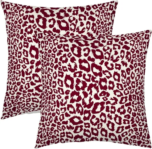 Lime Green White Leopard Print Pillow Covers 18x18 Inch Set of 2 Cheetah Animal Spots Decorative Throw Pillows For Couch Farmhouse Chinoiserie Pillow Cases Home Decor For Room Sofa Bed Porch Outdoor 16" x 16" Pink Leopard