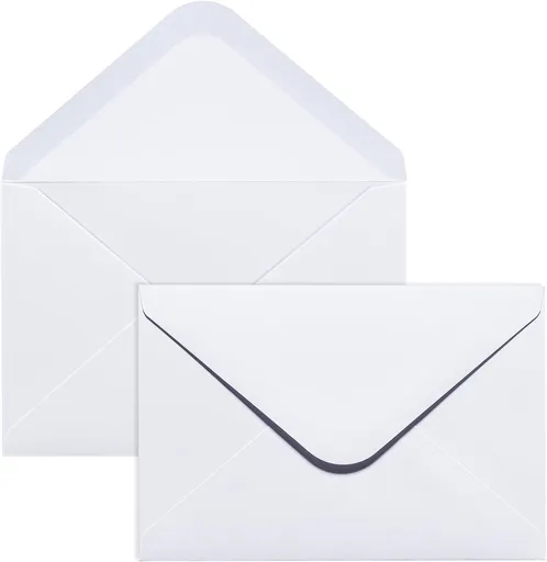 50PACK 5x7 Envelopes for Invitations, White A7 Envelopes for Wedding, Graduation, RSVP Cards, Gummed V Flag 5 1/4 x 7 1/4 inch
