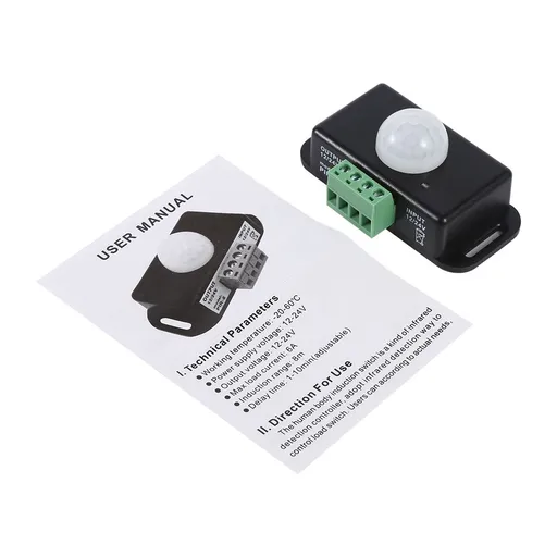 DC 12V/24V Body Security Infrared PIR Motion Sensor Detector Switch for LED Light Strip