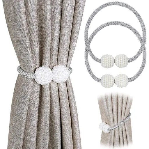 2 Pack Magnetic Curtain Tiebacks For Small, Thin, Or Sheer Curtains Grey Curtain Tieback
