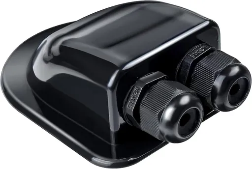 Solar Cable Entry Gland - Waterproof Double Connector Cover, Photovoltaic Plastic Bracket Curved ABS Dual Entry Housing for RV, Caravan Boat Panels