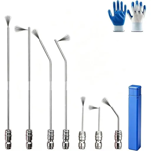 7pcs High Pressure Washer Spray Nozzle Extension Wand Kit 1/4 Inch Quick Connect Power Cleaning Car Accessories Washing Machine and RV Heater Flush Tools