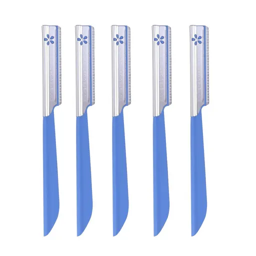 5pc Straight Edge Travel Razors For Bags Grooming Kit Blade Trimmer For Men After Black Color Dye Balm Oil Wash Replacement