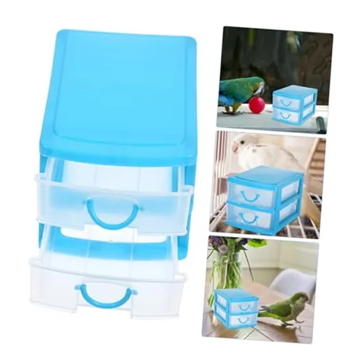 1 Piece Plastic Drawer Storage Organizer, compact desktop container for stationery cosmetics and small items, Blue, 3.54 x 5.11 x 3.14 inches