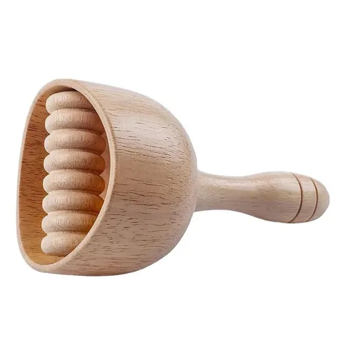 Healeved Wood Massage Cup with Roller Massage Scraping Stick Wooden Therapy Cup Therapy Massage Tool Massage Stick Wood Massage