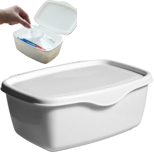 Wipes Dispenser, Wipe Container with Sealing Lid, 7" L x 2.9" W x 5.2" H, Wipe Container Keeps Wipes Fresh