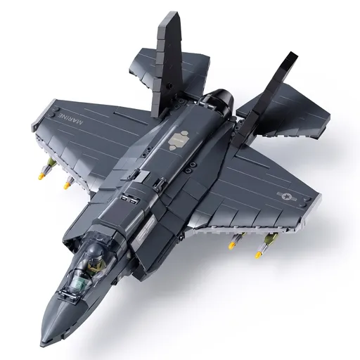 Sluban B1361 Model Kit 1:44 F35 Lightning Stealth Fighter Jet Plane Modern USAF Air Force Building Blocks DIY Set Toy
