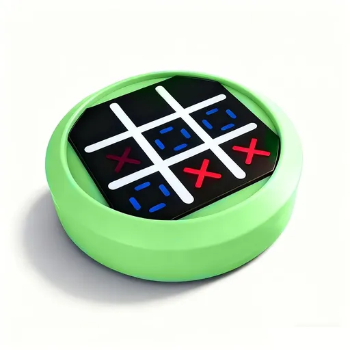 4-in-1 Electronic Tic Tac Toe Game: AI Battle, Two-Player Mode, Memory & Speed Challenge | Handheld Portable Game Console, Suitable for Both Kids and Adults (Batteries Not Included)（green）