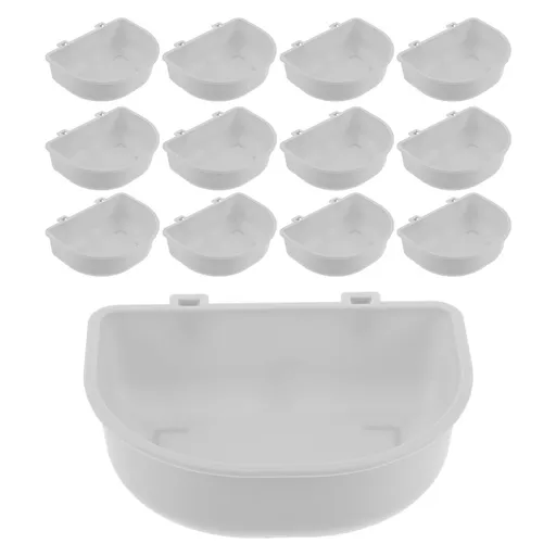 15-Piece Grey Hanging Dog Bowls Set for Crate, Spillproof Kennel Water and Food Feeder Bowls for Pets