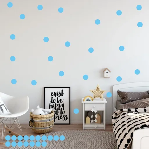 40 Pack Light Gray Dot Wall Stickers, 5 cm