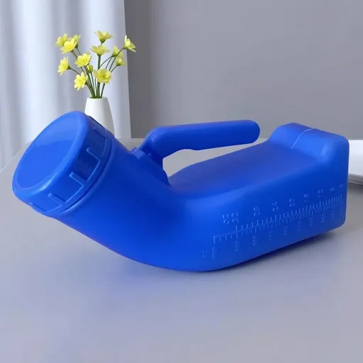 Male Urinals Urine Bottle for Men Portable Travel Pee Bottles Spill Proof Urinary Chamber with Screw-on-Lid Plastic Bedside Urinals for Men, 1L