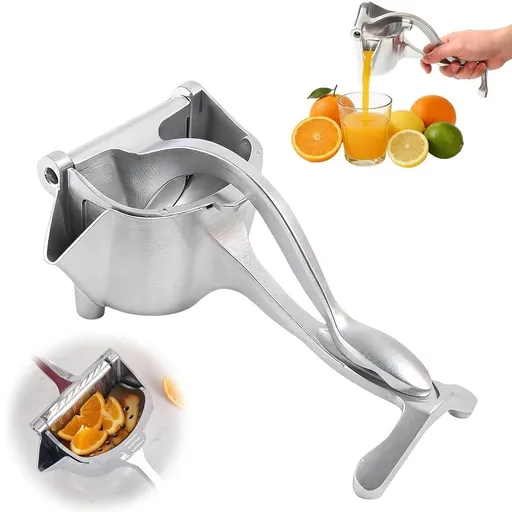 Fresh Fruit Juice Extractor, Manual Hand Press Juicer with Heavy-Duty Aluminum Alloy & Ergonomic Grip for Efficient Extraction, Easy-Clean