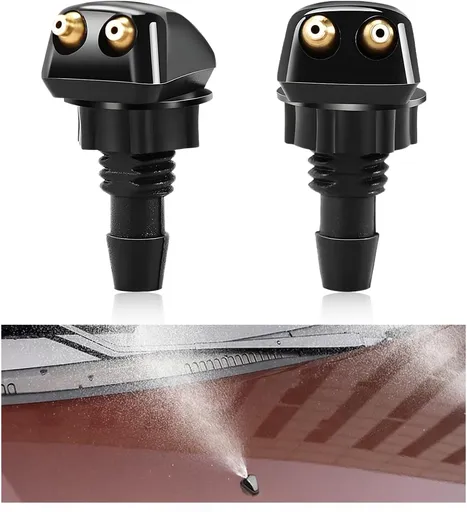 2 PCS Front Windshield Washer Nozzles, Windshield Left Right Wiper Washer Nozzle Sprayers, Windshield Squirter Nozzle Replacement for Most Cars SUVs Trucks, Car Accessories (2 PCS)