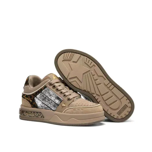 Leopard Print Sneakers Platform Chunky Shoes High-Top Casual Shoes Unisex - Leopard print brown - Size 8(AU8/EU39)