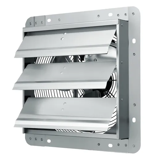 Shutter Exhaust Fan, 356 mm High-speed 1400RPM 994 CFM, Aluminum Wall Mount Attic Fan with AC-motor, Ventilation and Cooling for Greenhouses, Garages, Sheds, Shops
