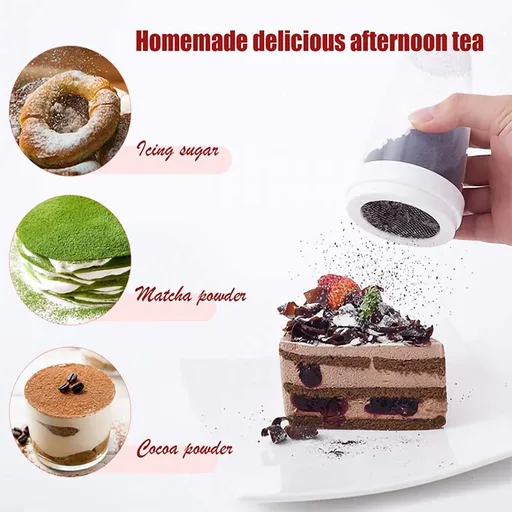 Multipurpose Sugar Flour Powdered Sugar Shaker Dust Sifter Plastic Material Powder Sugar Shakers With Lid For Baking