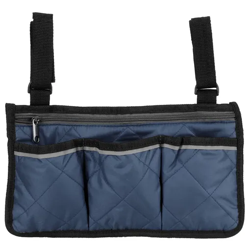 Multifunctional Wheelchair Side Hanging Bag Office Chair Storage Bag Armrest Pouch OrganizerNavy Blue