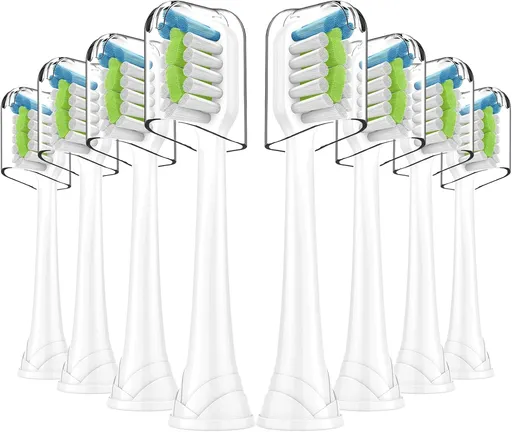 Replacement Brh Heads Compatible with Philips SoniCare Electric Toothbrhes, Dupont Bristles for Effective Cleaning, Click-on System, 8 Pack, White