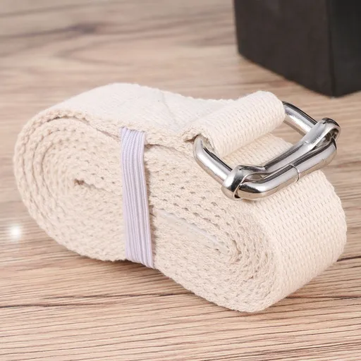 Stretch Straps 1Pc Portable Yoga Strap In White And Yellow For And Daily Exercise 47.2x1x0.1In