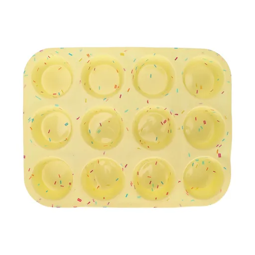 Silicone Baking Mold 12 Compartments Multipurpose Round Easter Egg Silicone Mold for Restaurant Kitchen