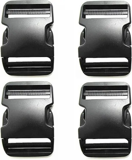 Buckles and closures - 20mm snap buckle - Black plastic - 4 pieces