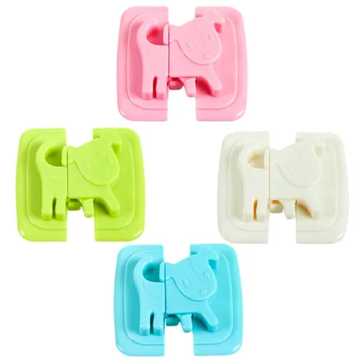 4pcs Security Lock Refrigerator Lock Child Safety Toilets Locks Child Safety Latches Anti Pinch Locks Child Cupboard Locks Multifunction