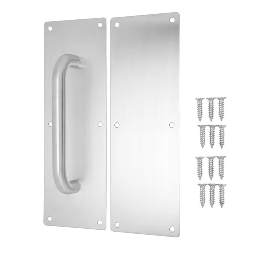 Pull Push Door Plate Handle 304 Stainless Steel White Oval Handle
