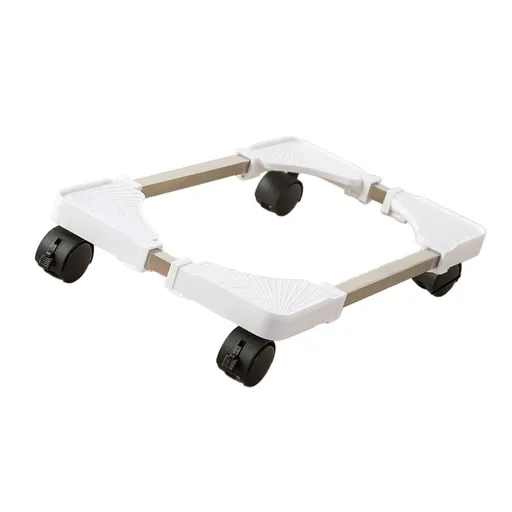 Computer Tower Stand Plastic Adjustable Mobile CPU Stand with Rolling Caster Wheels for Most Gaming PC White