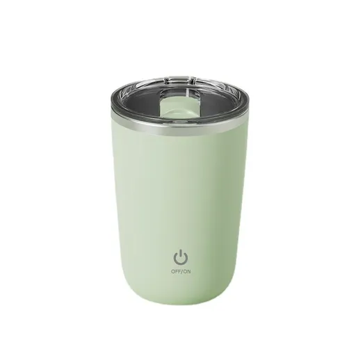 Self Stirring Mug, Electric Mixing Cup Magnetic Rechargeable Auto Mug Coffee Rotating Home Office Travel Suitable for Coffee/Milk/Cocoa (Green350ml)