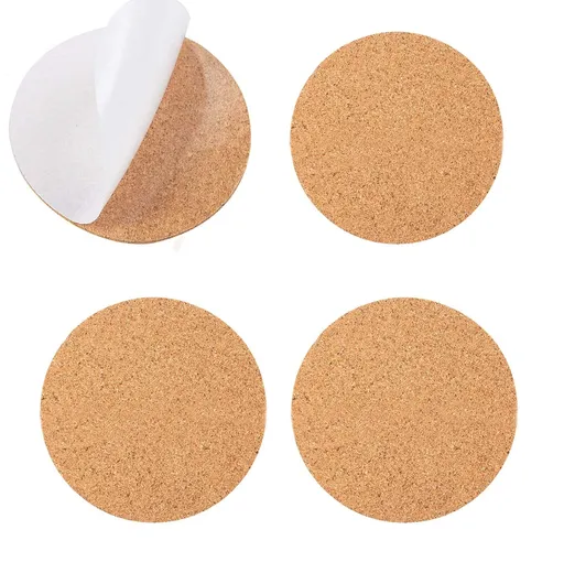 10Pcs Self-Adhesive Mini Backing Cork Tiles Sheets Round 4" for DIY Coasters and DIY Crafts Cork Board, Cork Tiles, Cork Mat