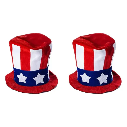 4th Of July Patriotic Top Hat, Red Blue White American Flag Star Headwear, Independence Day Parade Cosplay Party Supplies,1-4PCS