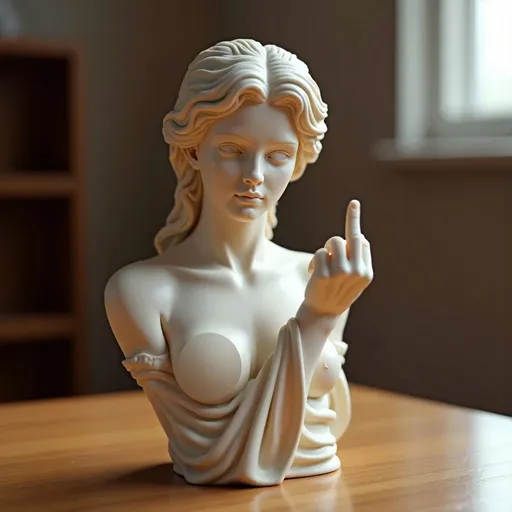 Rebellious Venus Statue Modern Resin Sculpture of Aphrodite Giving the Middle Finger Edgy Home Decor, Bold Art Piece for Living Room, Office, or Bar Unique Gift for Art Lovers(Model D)
