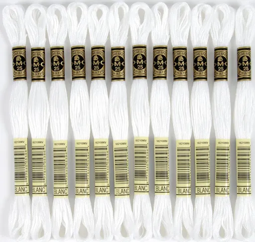Bulk Buy: Six Strand Embroidery Cotton 8.7 Yards White 117-BLANC (12-Pack)