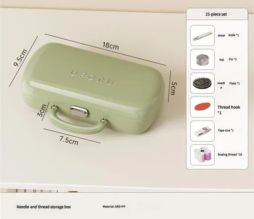 Complete Sewing Kit - Portable with Organized Compartments(green)