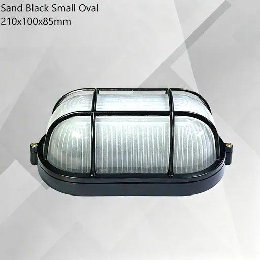 Sand Black Small Oval LED Explosion-Proof Light 21010085mm | Halloween Space-Saving Durable Gift | Dust & Moisture Resistant Narrow Shaft Lamp Low-Profile Housing