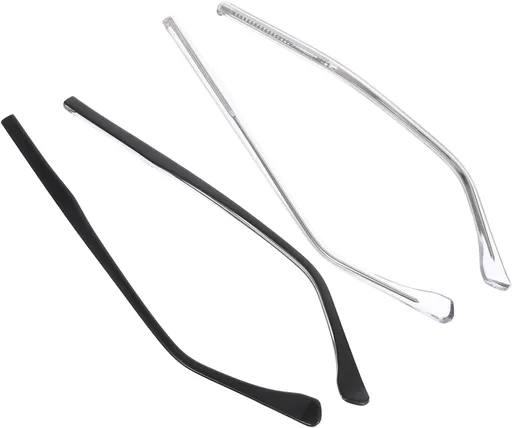 2 Sets Eyeglass Replacement Temples with Nose Pads Fit Glasses Repair Kit Includes Screws Washers Screwdriver of Durable Transparent Arms for Eyewear