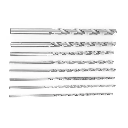 8pcs Extra Long High speed Steel Straight Shank Twist Drill Bit Tool 4-10mm For Wood